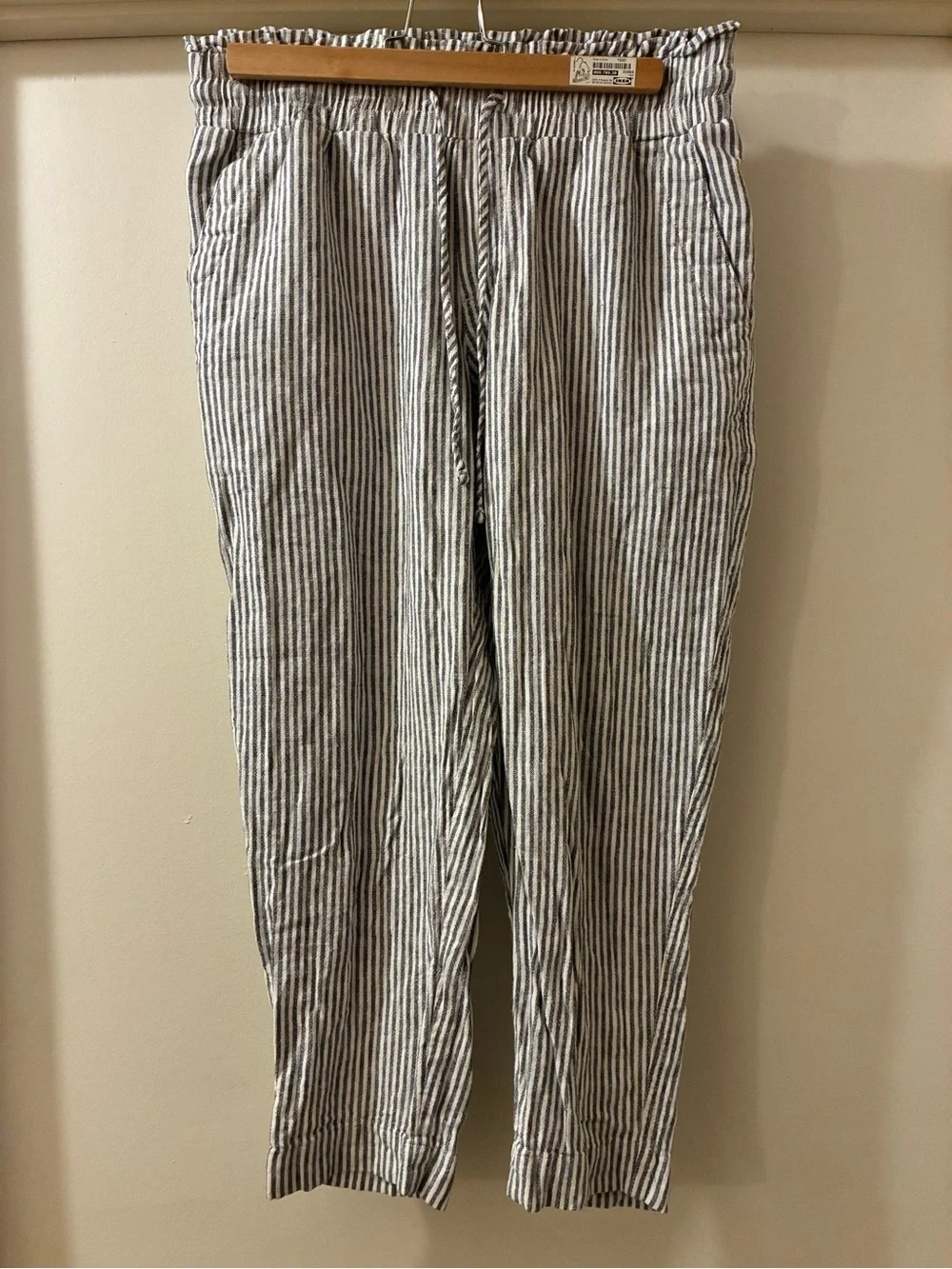 A New Day Women’s Striped Linen Blend Relaxed Pants - Black & White